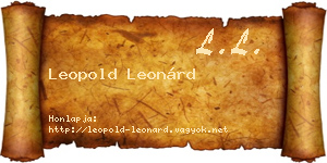 Leopold Leonárd névjegykártya